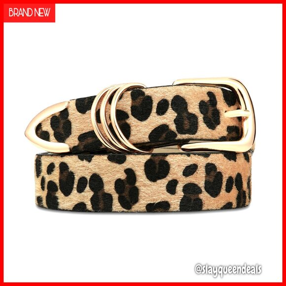Faux Leather Belt Gold Buckle 1.2
